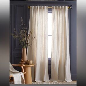 Cotton Slub Curtain in natural light filtering set of 2 panels